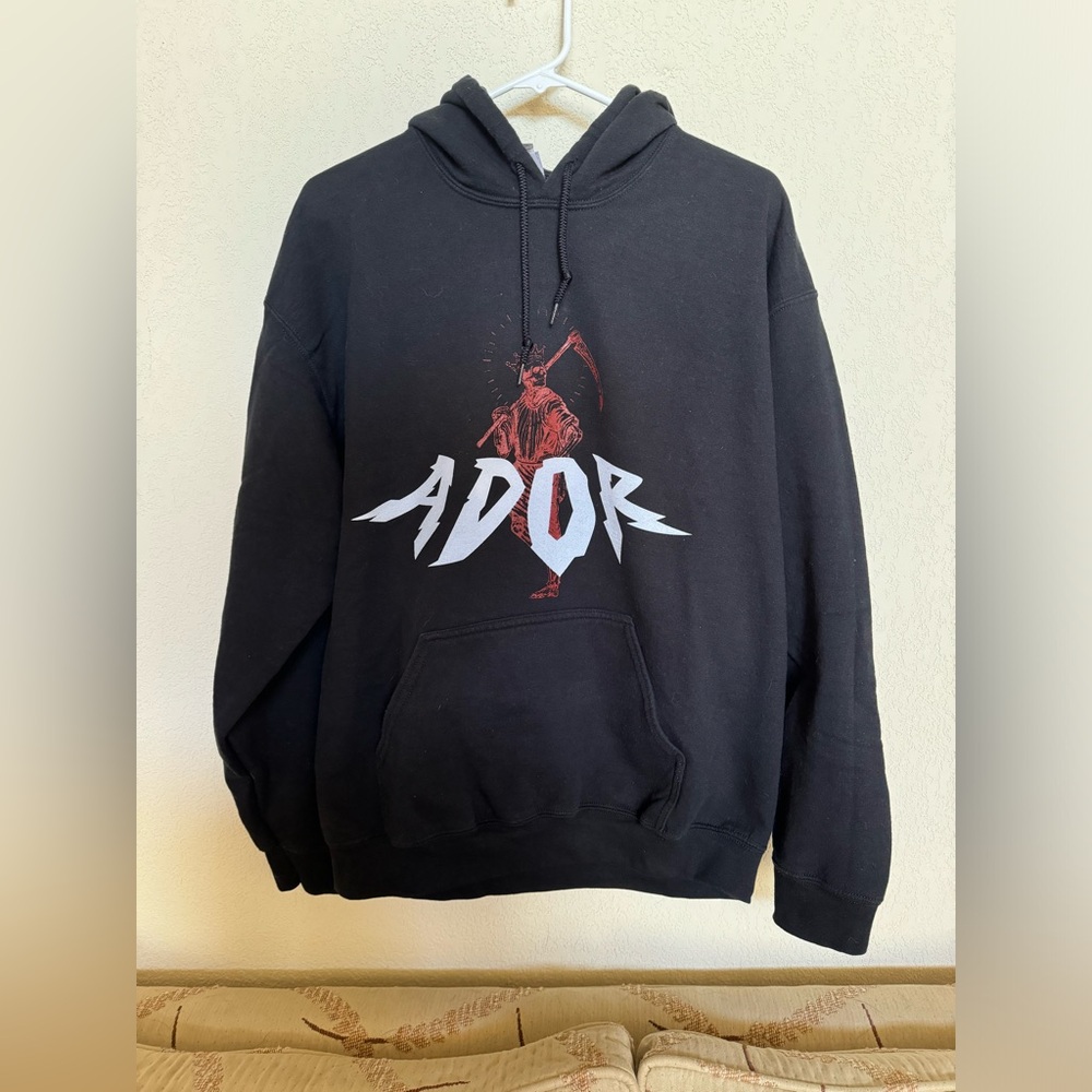 Ador black and red hoodie; excellent condition and super comfy!